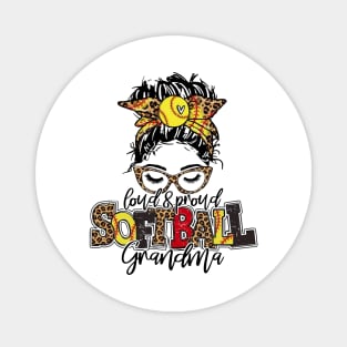 Softball Grandma Messy Bun   Softball Grandma Magnet